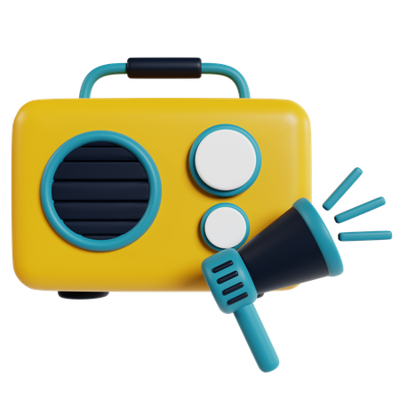 Anuncio de radio  3D Icon