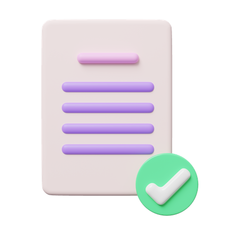 Approved Paper  3D Icon