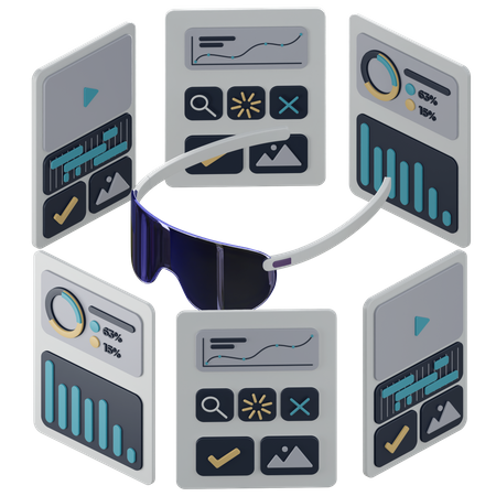 AR glasses  3D Illustration