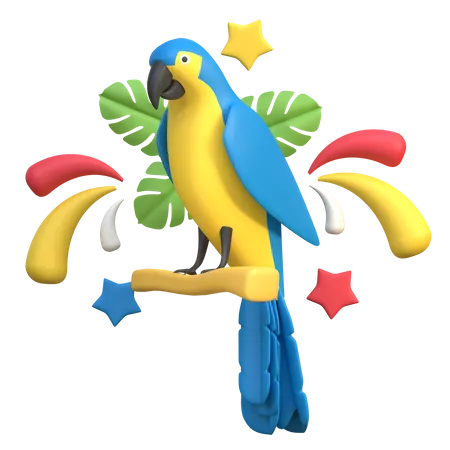 Oiseau ara  3D Icon