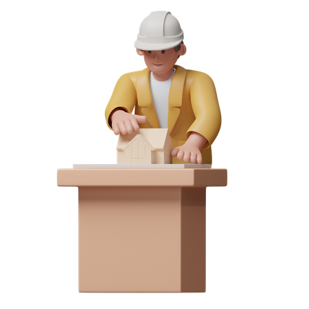 Architect At Work  3D Illustration