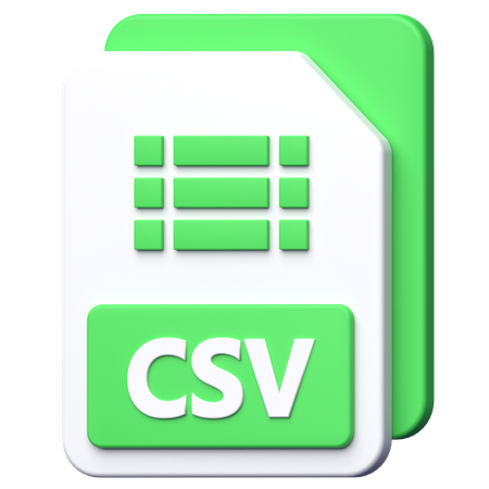 Arquivo CSV  3D Icon