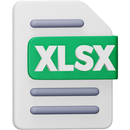 Arquivo Xlsx  3D Icon