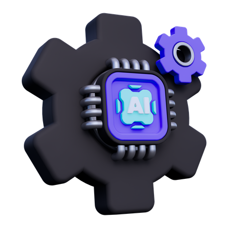 Artificial Intelligence Machine  3D Icon