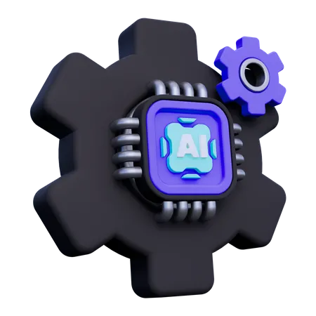 Artificial Intelligence Machine  3D Icon