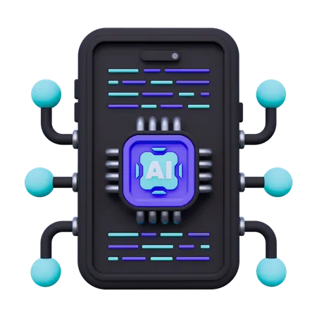 Artificial Intelligence Mobile  3D Icon