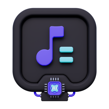 Artificial Intelligence Music  3D Icon