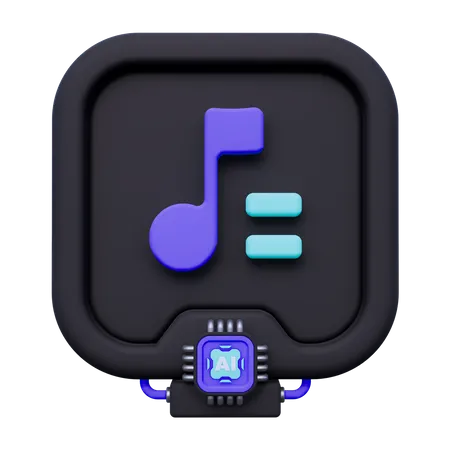 Artificial Intelligence Music  3D Icon