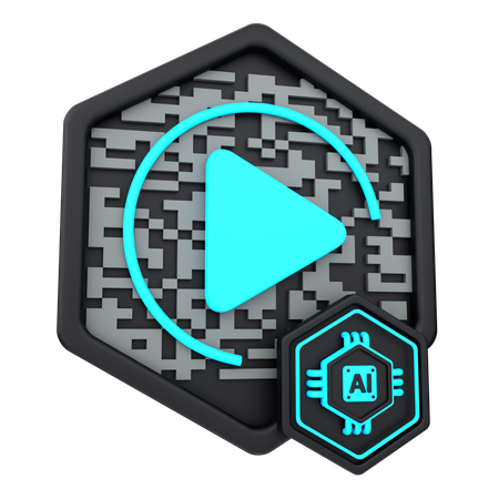 Artificial Intelligence Video  3D Icon