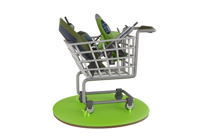 Compras de artilharia  3D Illustration