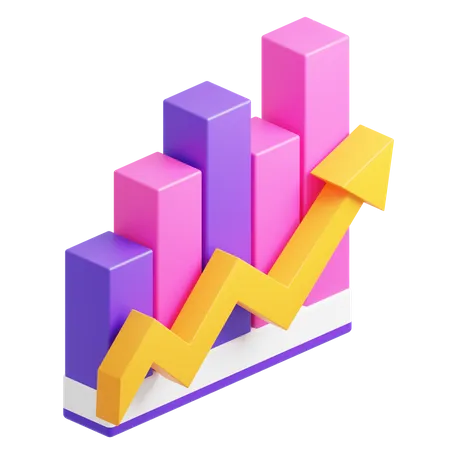 Ascending Box Chart  3D Icon