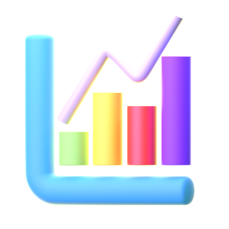 Ascending Box Chart  3D Icon