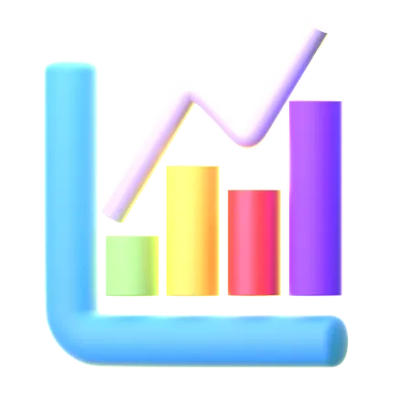 Ascending Box Chart  3D Icon