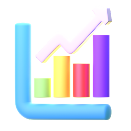 Ascending Box Chart  3D Icon