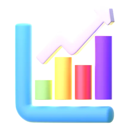 Ascending Box Chart  3D Icon