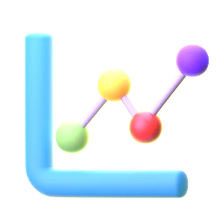 Ascending Line Chart  3D Icon