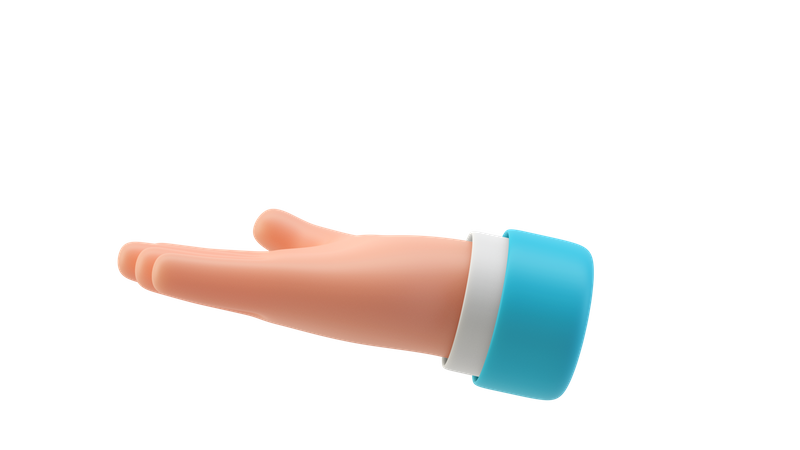 Ask hand gesture  3D Illustration