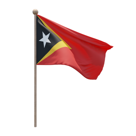 Asta de bandera de Timor Oriental  3D Flag