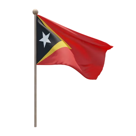 Asta de bandera de Timor Oriental  3D Flag