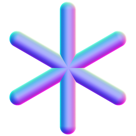 Asterisk Shape  3D Icon