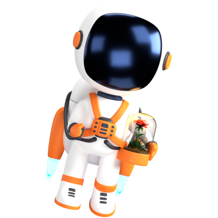 Astronaut doing spacewalk  3D Illustration