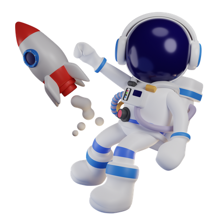 Astronaut Flying on galaxy  3D Illustration