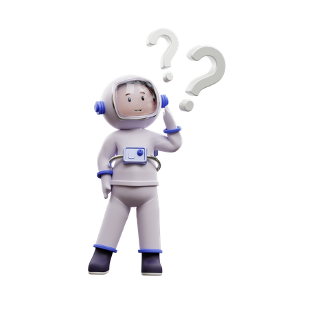 Astronaut Is Asking  3D Illustration