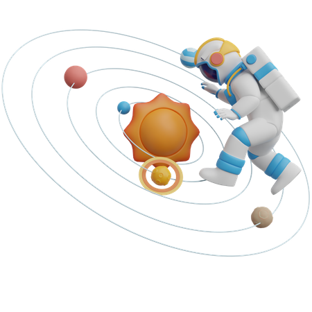 Astronaut Reach Galaxy  3D Illustration