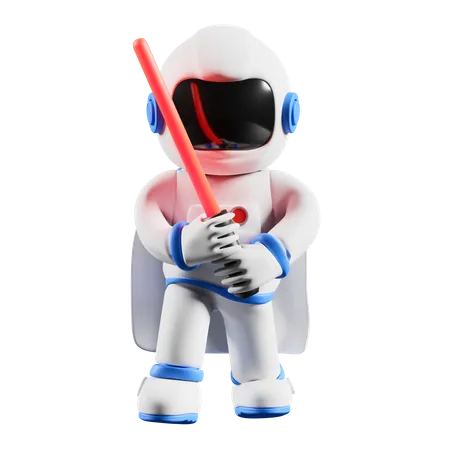 Astronaut skywalker  3D Illustration