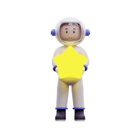 Astronaut With Stars  3D Illustration