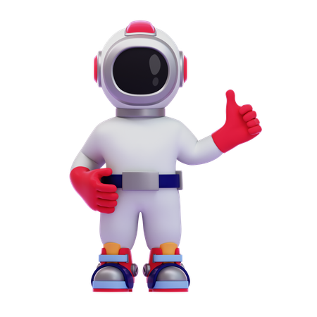 Astronauta dando sinal de positivo  3D Icon