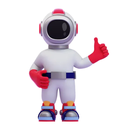 Astronauta dando sinal de positivo  3D Icon