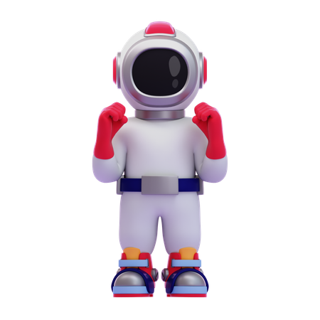 Gesto de excitação de astronauta  3D Icon