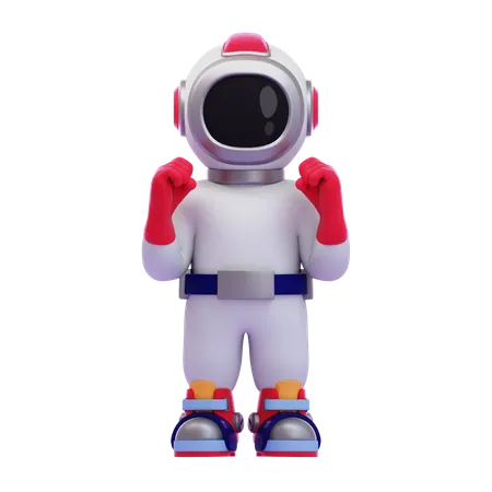 Gesto de excitação de astronauta  3D Icon