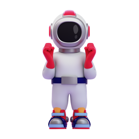 Gesto de excitação de astronauta  3D Icon