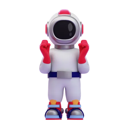 Gesto de excitação de astronauta  3D Icon