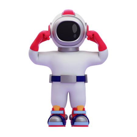 Pose de bíceps duplo frontal de astronauta  3D Icon