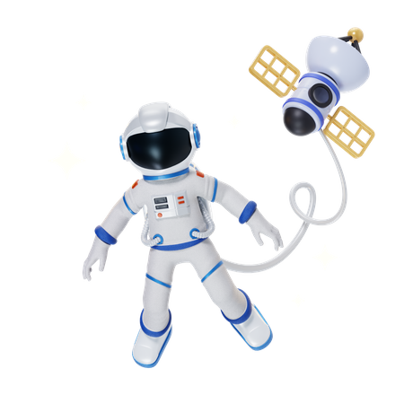 Astronauta no espaço  3D Illustration