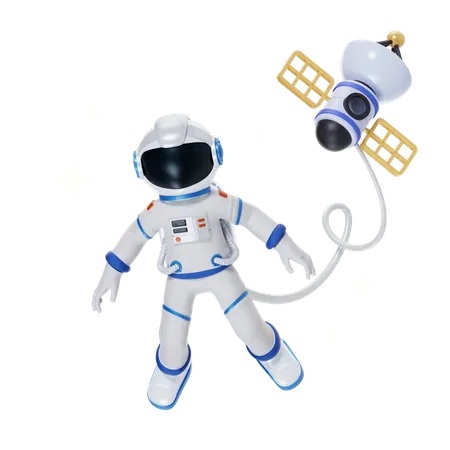 Astronauta no espaço  3D Illustration