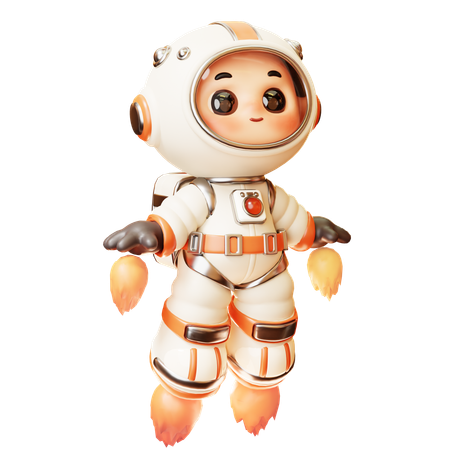 Astronauta voando no espaço  3D Illustration