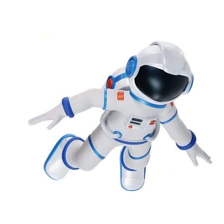 Astronauta voando no espaço  3D Illustration