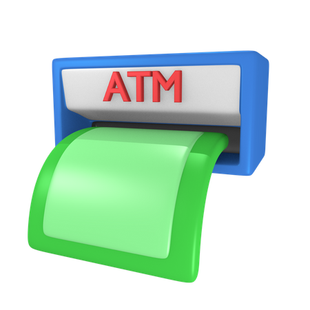 ATM money withdrawal  3D Illustration