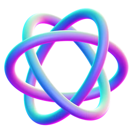 Atom Shape  3D Icon