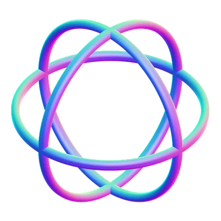 Atom Shape  3D Icon