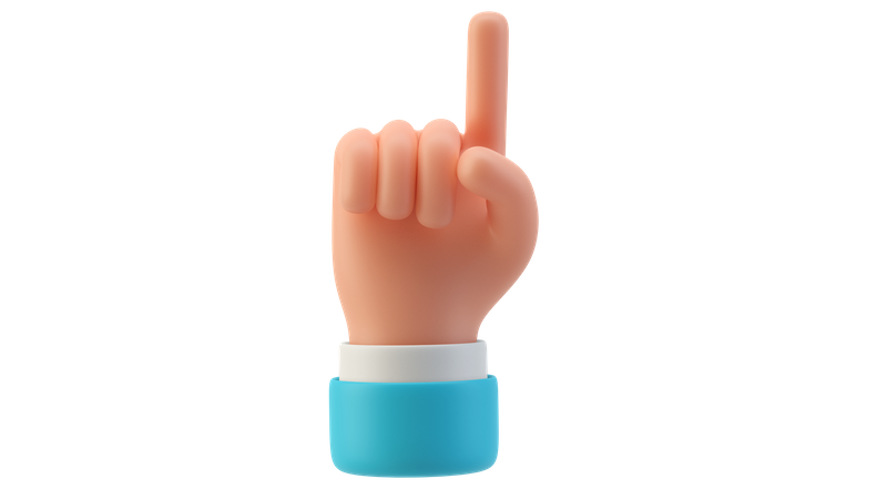 Attention hand gesture  3D Illustration