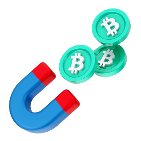 ビットコインを引き付ける  3D Icon