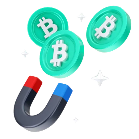 Attract Bitcoin  3D Icon