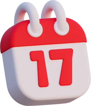 August 17 Calendar  3D Icon