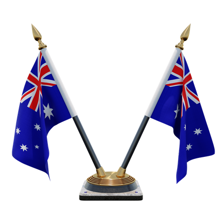 Australien Doppel-Tischflaggenständer  3D Flag