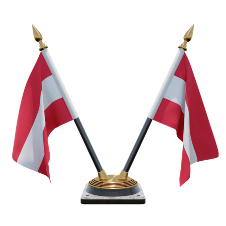 Austria Double Desk Flag Stand  3D Flag